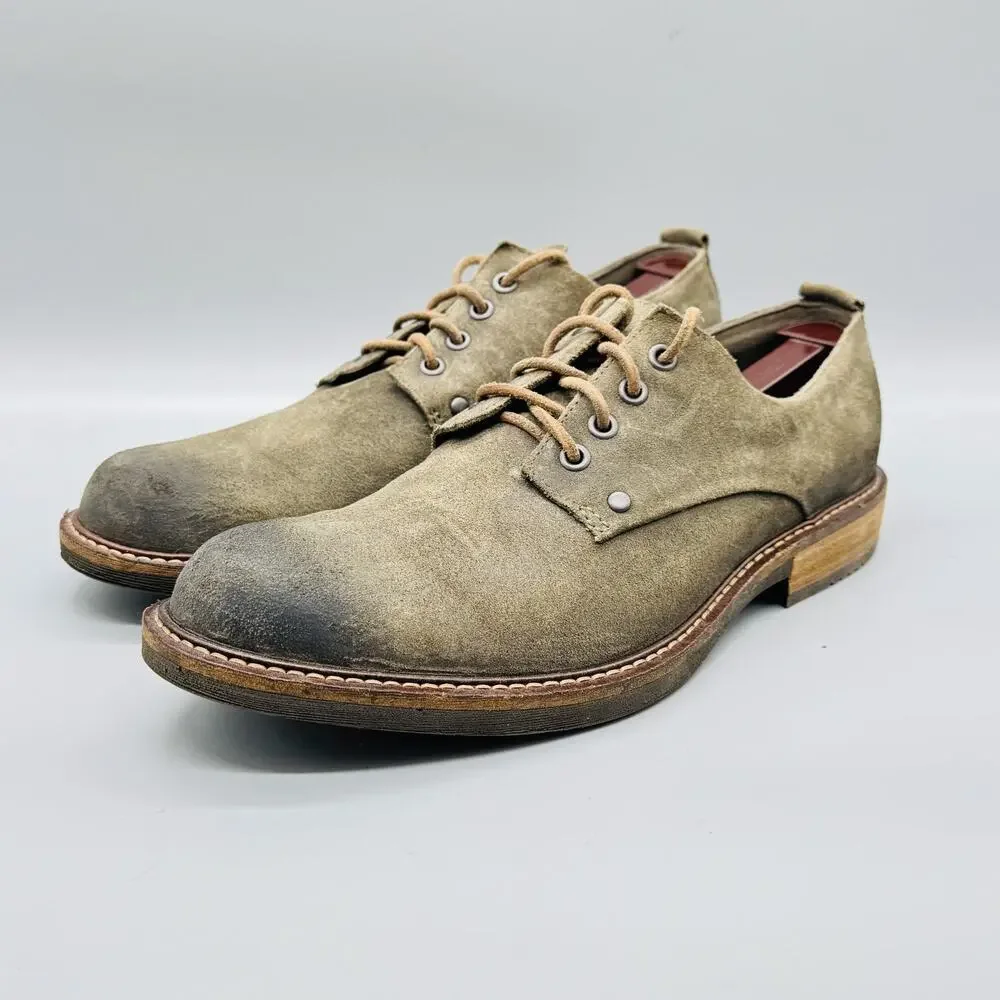 ECCO Shoes Mens 7 Brown Suede Low Top Lace Up Casual Oxford Sneakers Comfort
